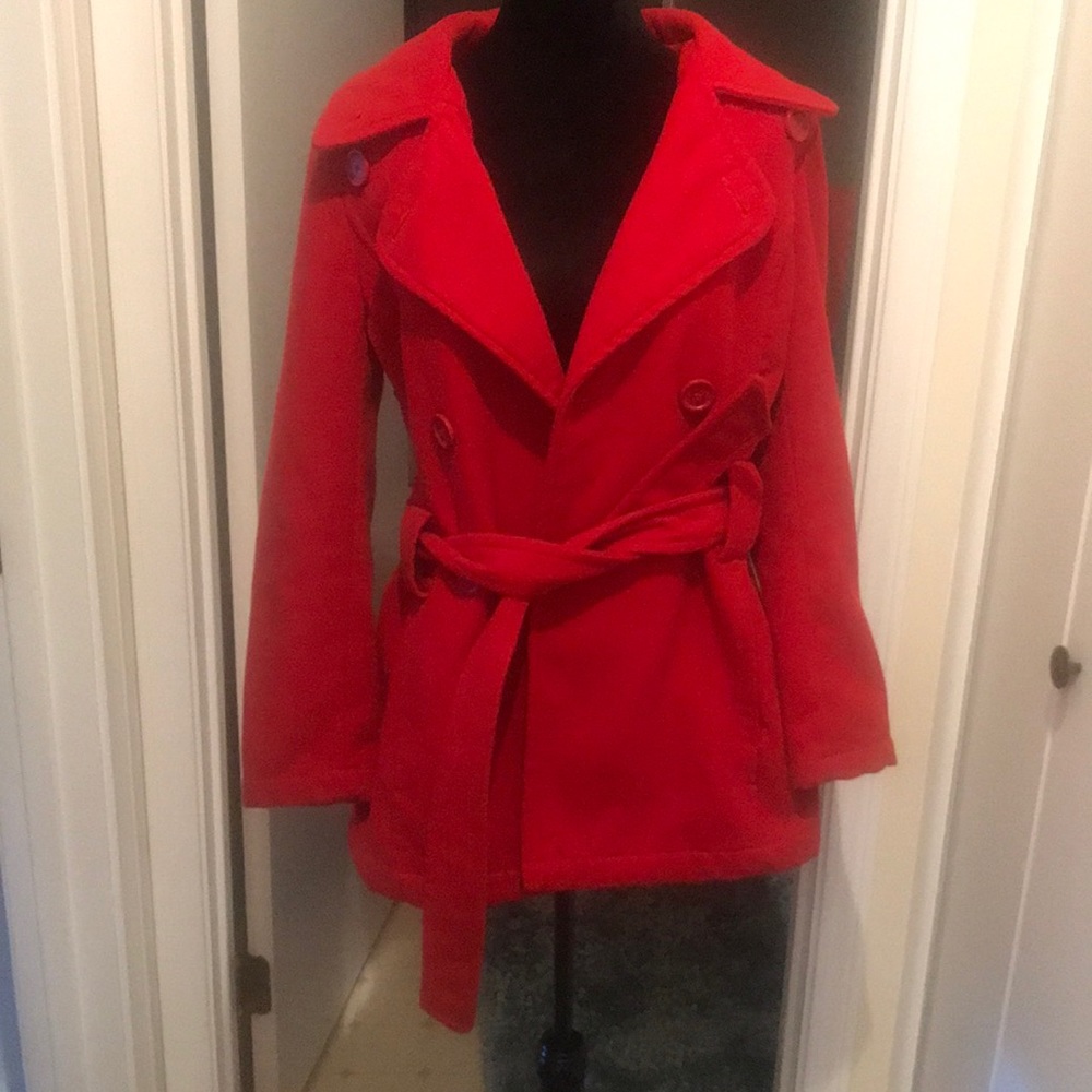 This is a very pretty red jacket. I bought it and gained some weight. Enjoy it!